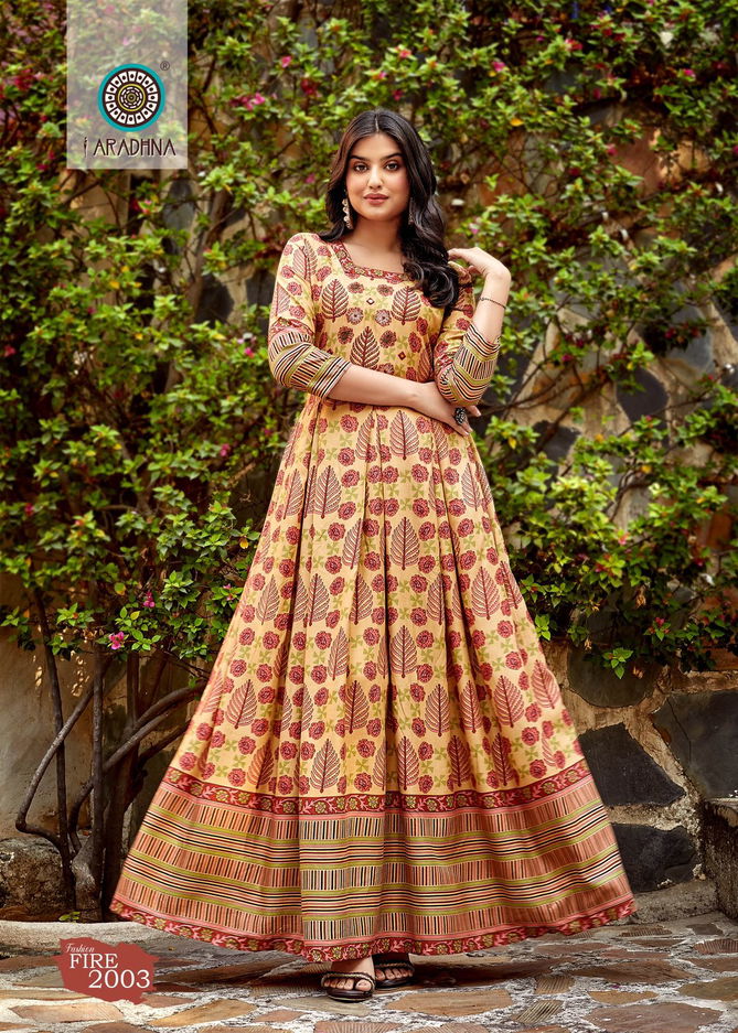 Aradhna Fashion Fire Vol 2 Printed Anarkali Kurti Catalog
